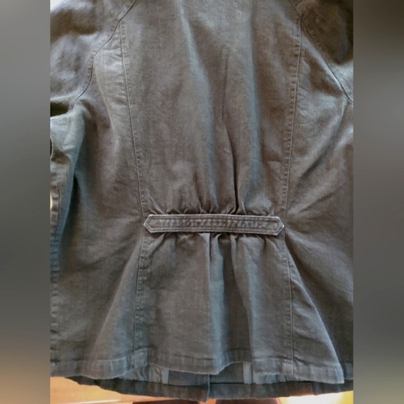 Motto Denim Raglan Button Down Jacket with Ribbed Cuffs - Picture 10 of 10